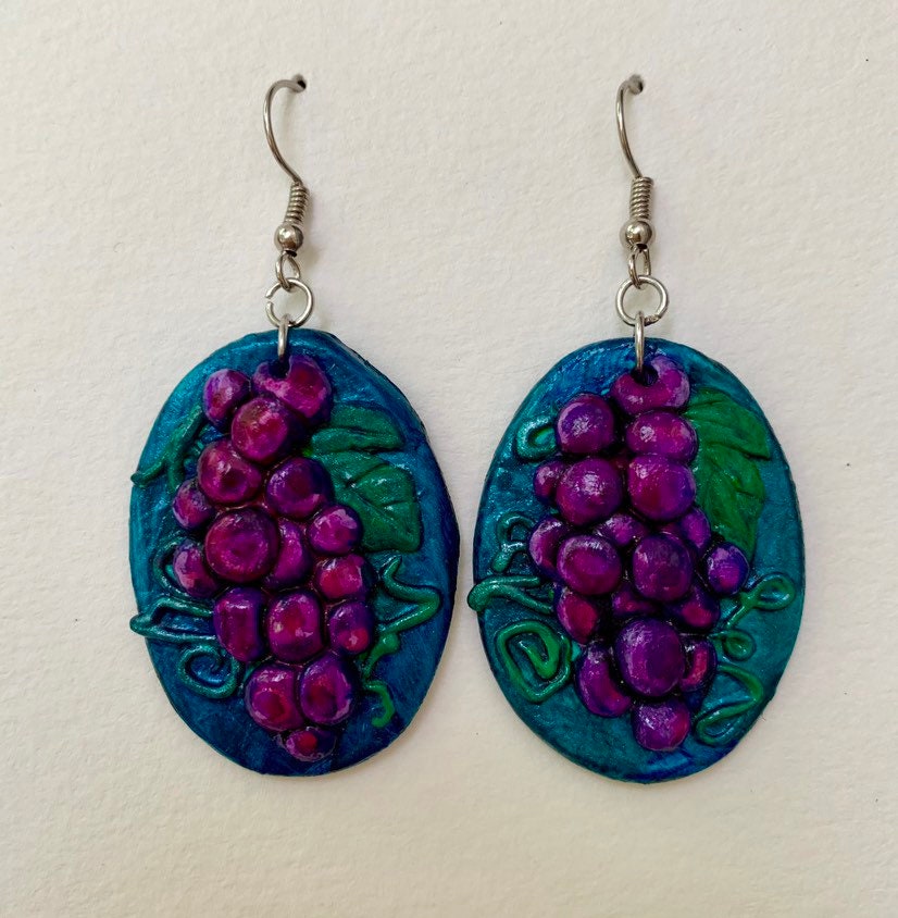 Grape Earrings Etsy