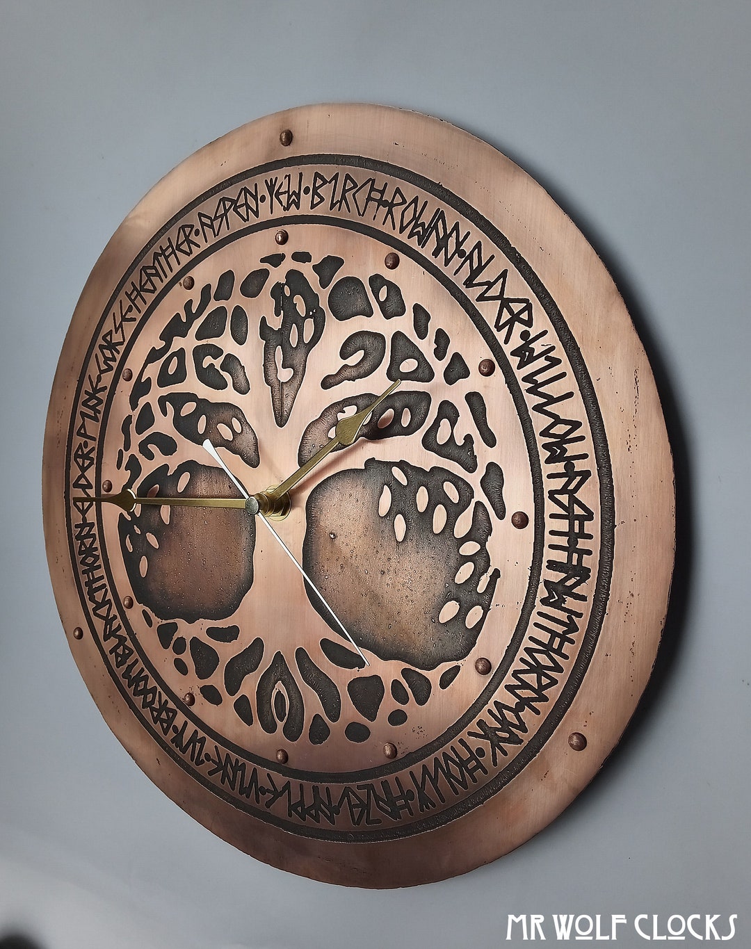 Copper Clock Tree of Life and Tree Runes. Really Handmade by UK ...