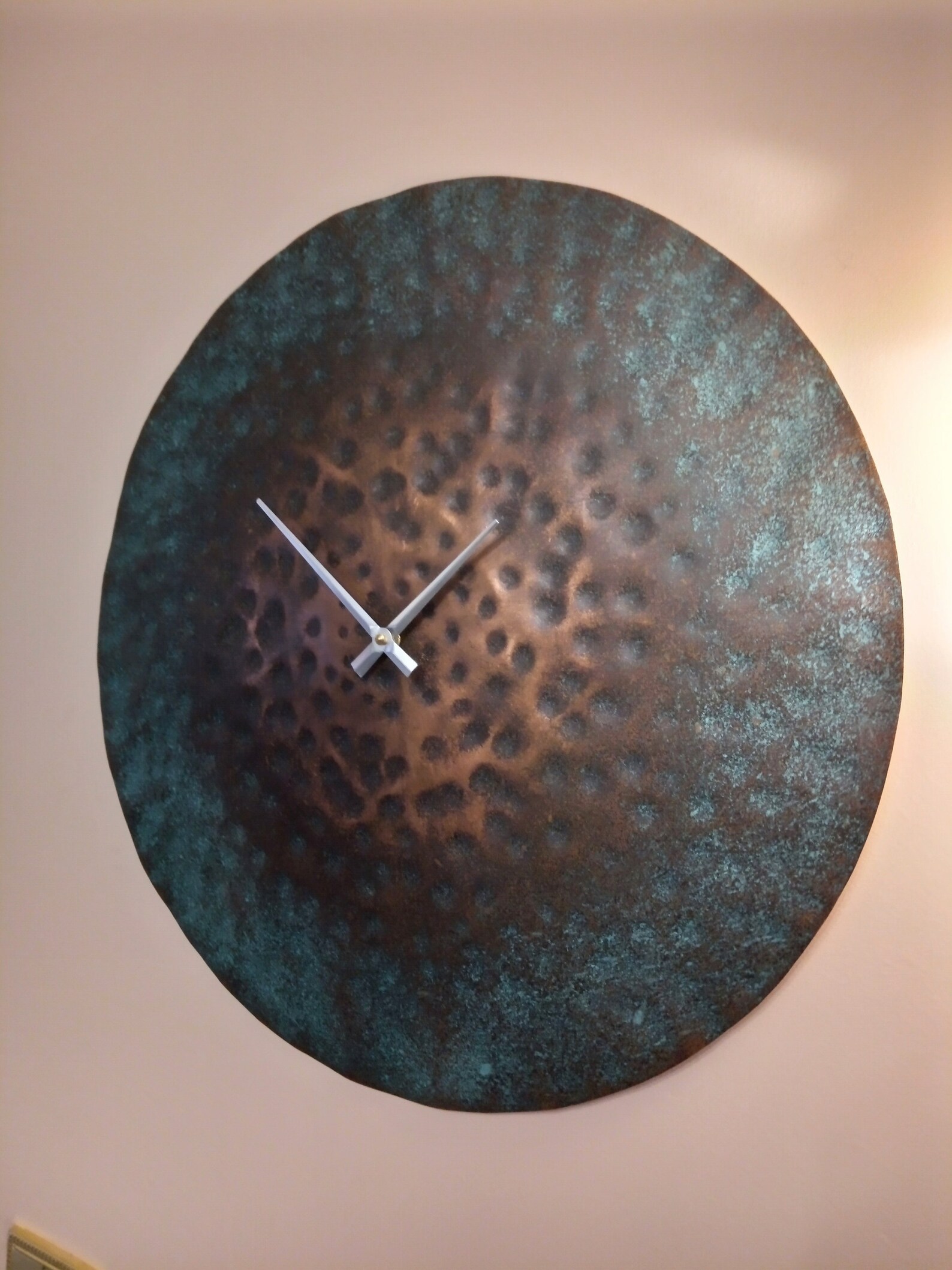 Large Copper Wall Clock 16/400mmhammered Etsy UK
