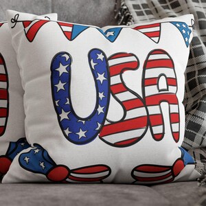 Funda de almohada patriótica, decoración americana, funda de almohada con la bandera de EE. UU., cojín rojo, blanco y azul, regalo del 4 de julio, decoración del hogar