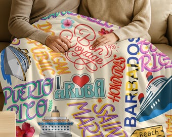 Caribbean Cruise Velveteen Plush Blanket | Great for those chilly nights and cold theaters on the ship