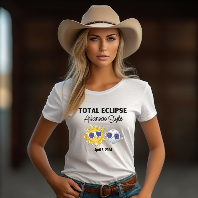 Eclipse 2024 Arkansas Style Tshirttotal Solar Eclipse Over Etsy