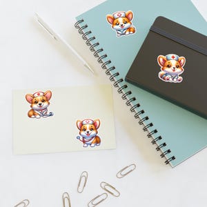 Cute Nurse Corgi Sticker Sheets, Perfect for Scrapbooking, Journals, Gift Wrapping, and Planner Decor, Ideal for Animal Lovers