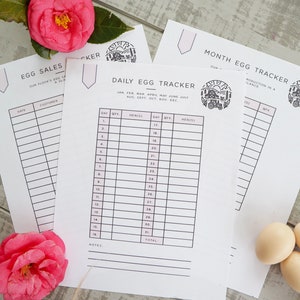 Pacote de rastreador de ovos para impressão, rastreador de vendas de ovos, rastreador de ovos de rebanho, rastreador de produção de ovos de galinha no quintal, planejador de ovos, rastreador de ovos de galinha