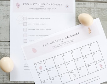 Printable Egg Hatching Checklist Kit With Calendar, Egg Calendar, Hatching Prep Checklist, Printable Chicken Calendar, Hatching Egg List