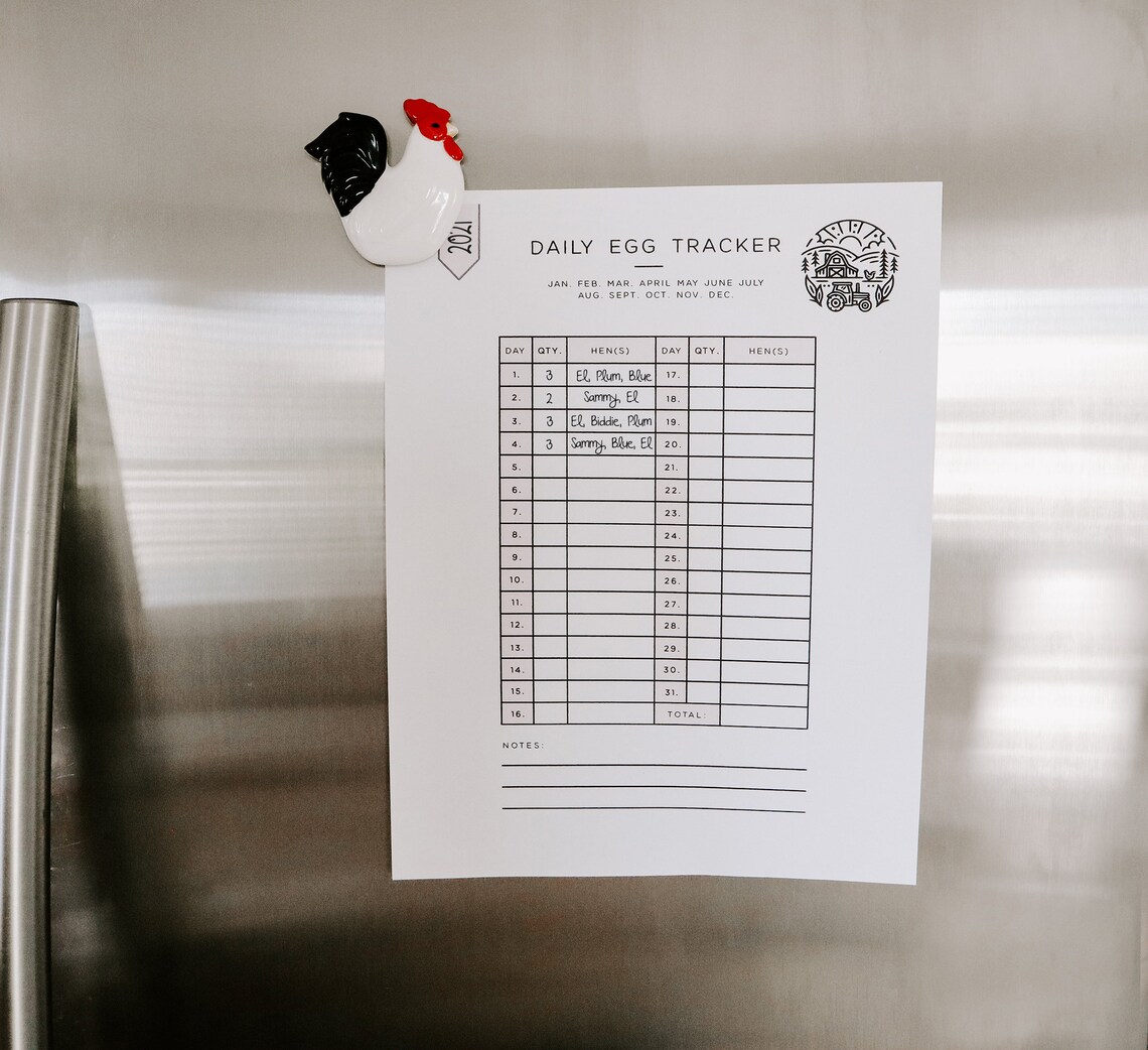 Printable Egg Tracker Bundle, Egg Sales Tracker, Flock Egg Tracker, Backyard Chicken Egg