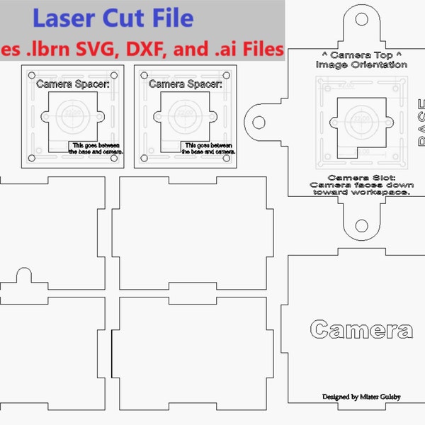 Lightburn Camera Mounting box for laser engraver for Fisheye or other Model USB16MP01 and USB8MP01