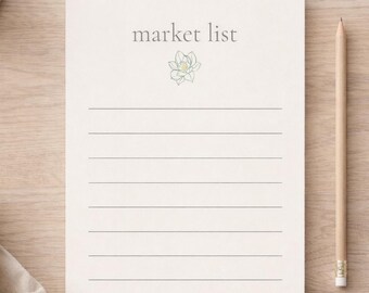 Lista de compras imprimible / Lista de compras del mercado / Lista de compras simple / Planificador de cocina neutral