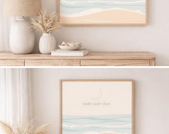 Arte de pared imprimible "Bajo cielos tranquilos" / Decoración costera neutra / Descarga instantánea / Impresión tranquila