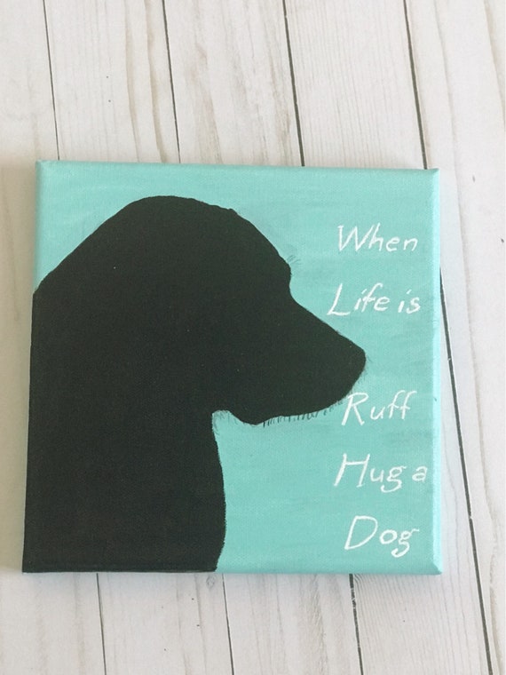 dog silhouette painting