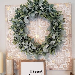 eucalyptus and lambs ear wreath, wreaths for front door,house warming gift,Front door wreath,farmhouse decor,spring wreath