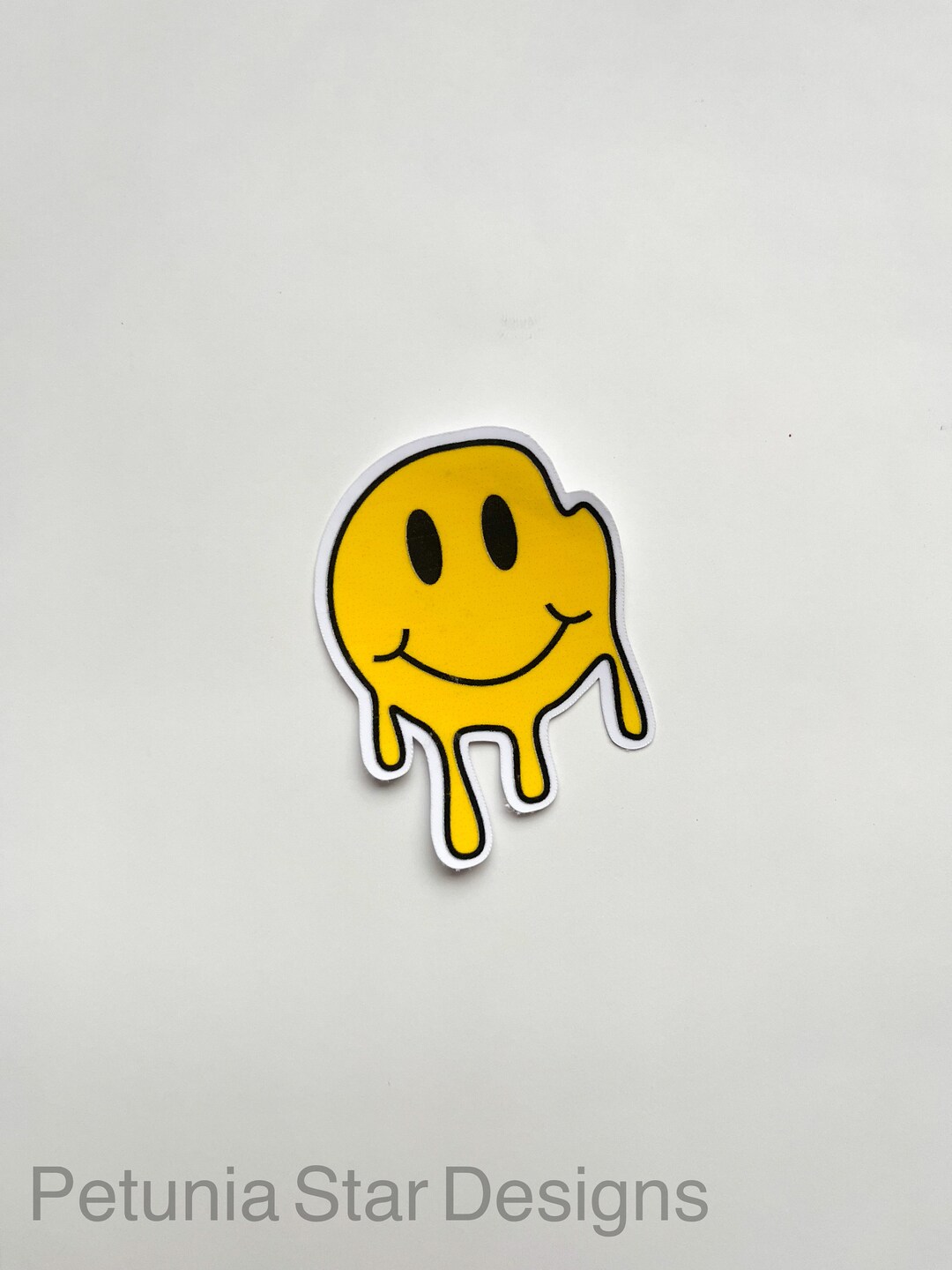 Drip Smiley Face Sticker for Decoration, Collection, and Gifts Cute