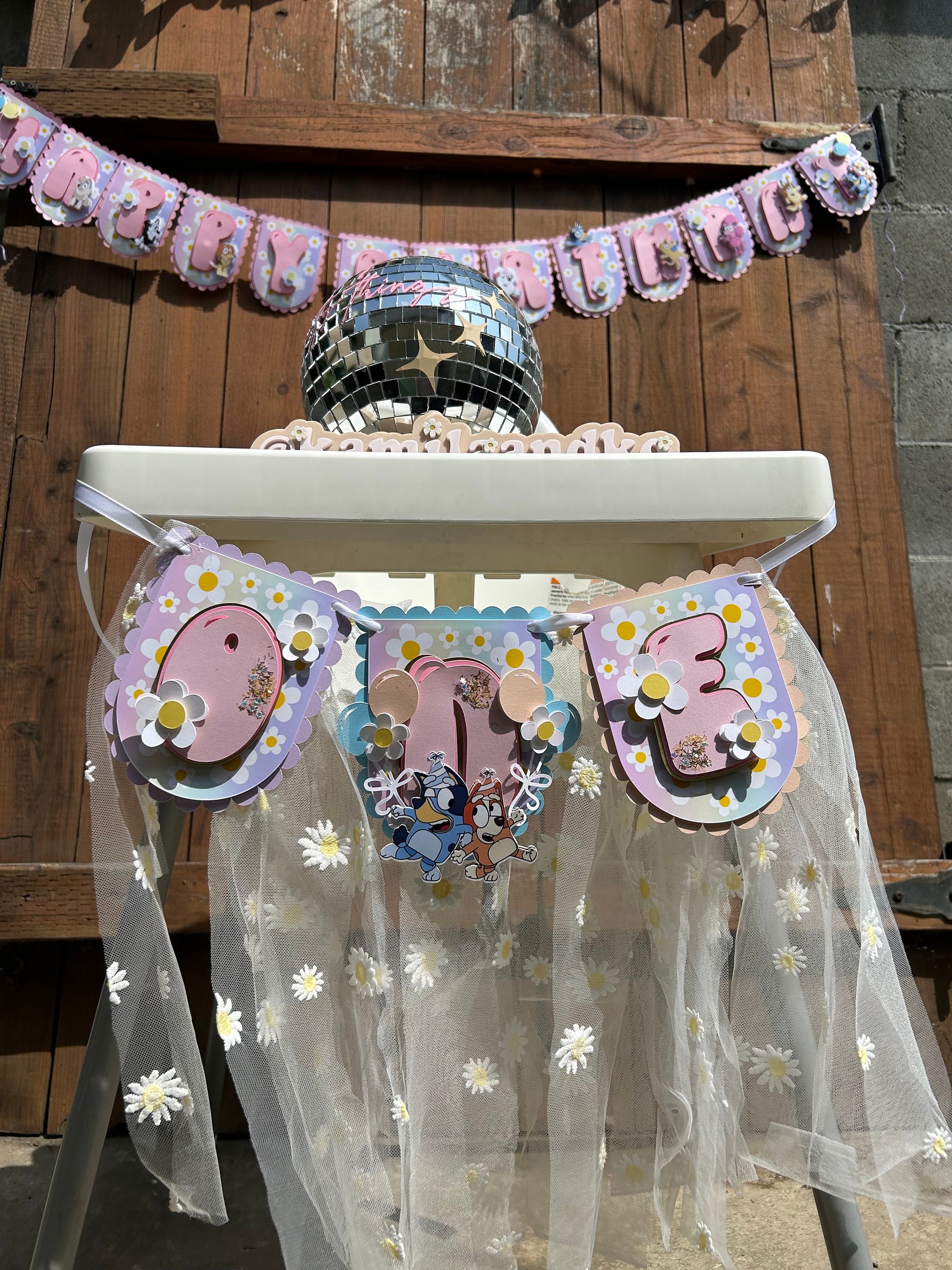 Bluey Highchair + HBD Banner