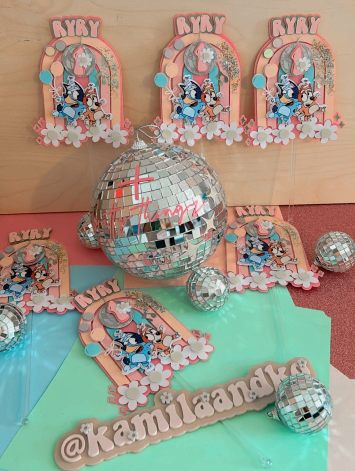 Groovy Bluey Cake Topper or Centerpiece