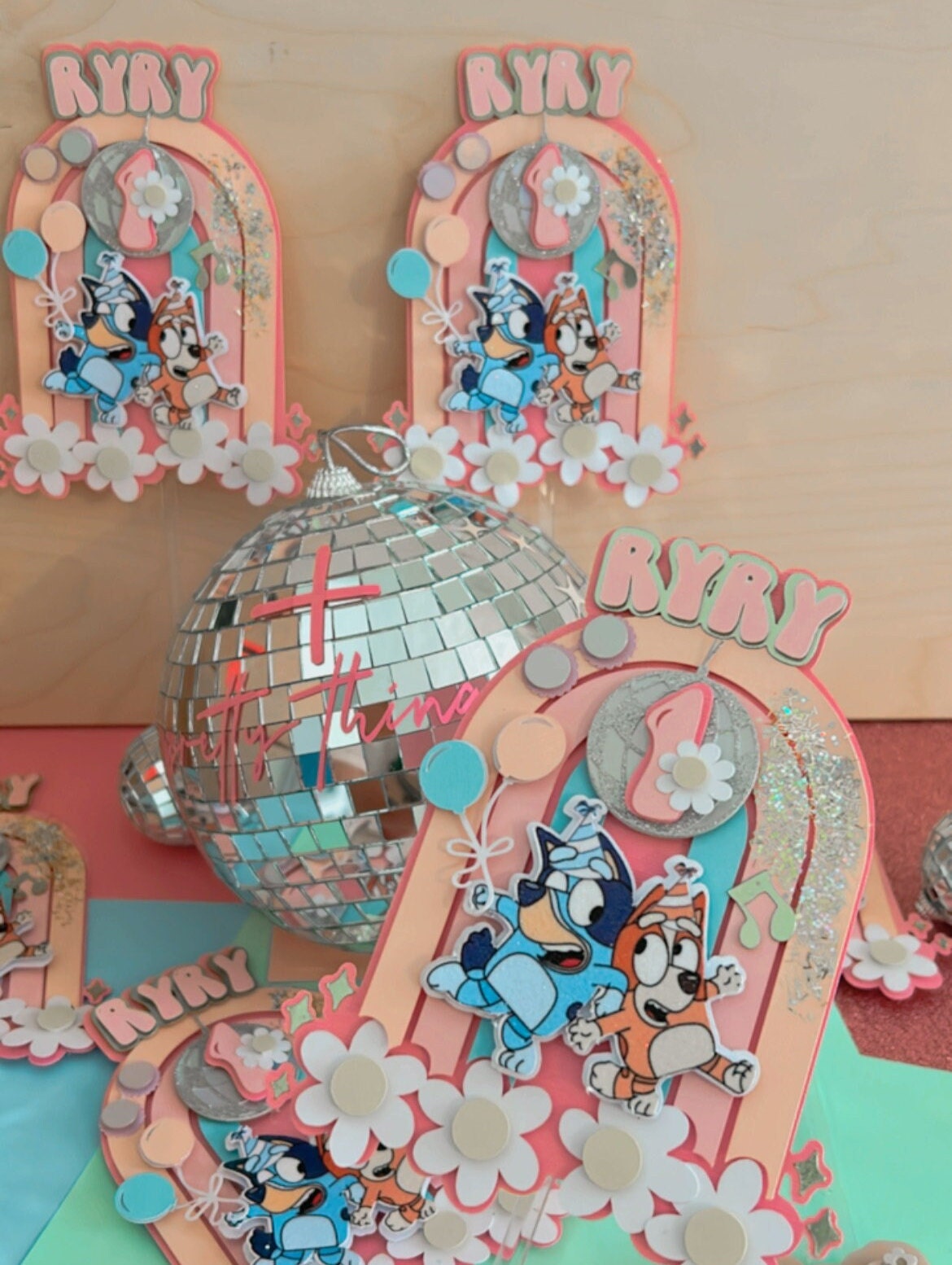 Groovy Bluey Cake Topper or Centerpiece