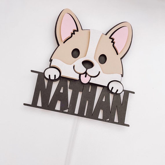 Corgi top cake topper