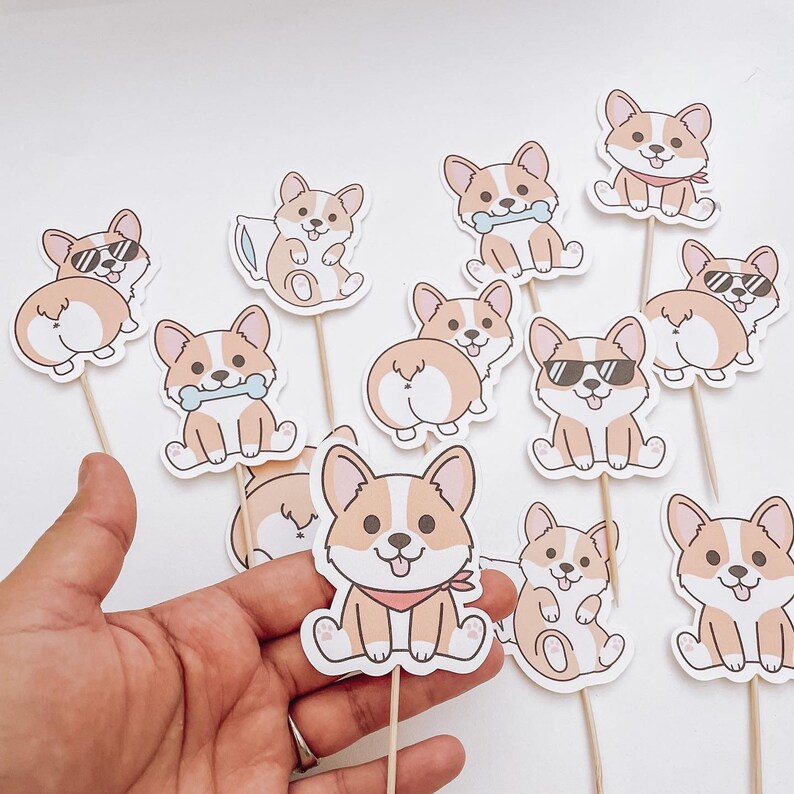 Corgi Cupcake-Topper – Niedlicher Hund, Perfekt Für Geburtstagsparty-Deko & Kuchenverzierung
