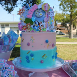 Bluey Cake Topper, Bluey Party Decorations, Bluey and Bingo Cake Topper,  Bluey Favor Bag, Bluey Birthday Decoration,bluey Cake Topper Shaker 