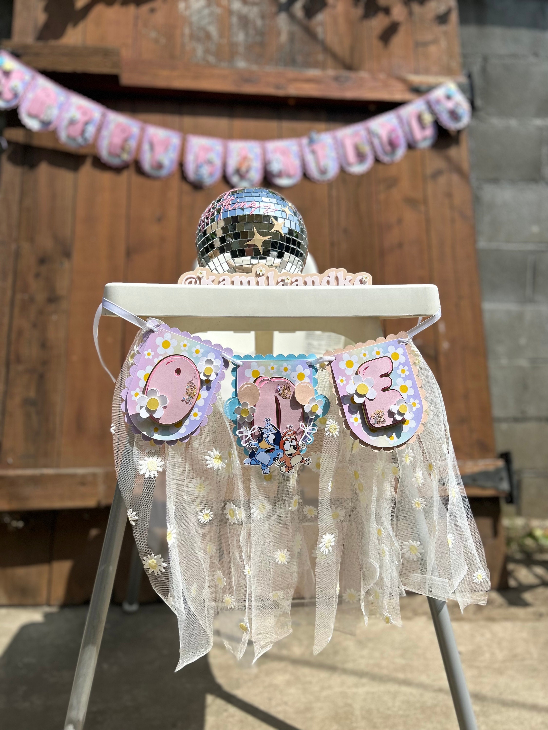 Bluey Highchair + HBD Banner