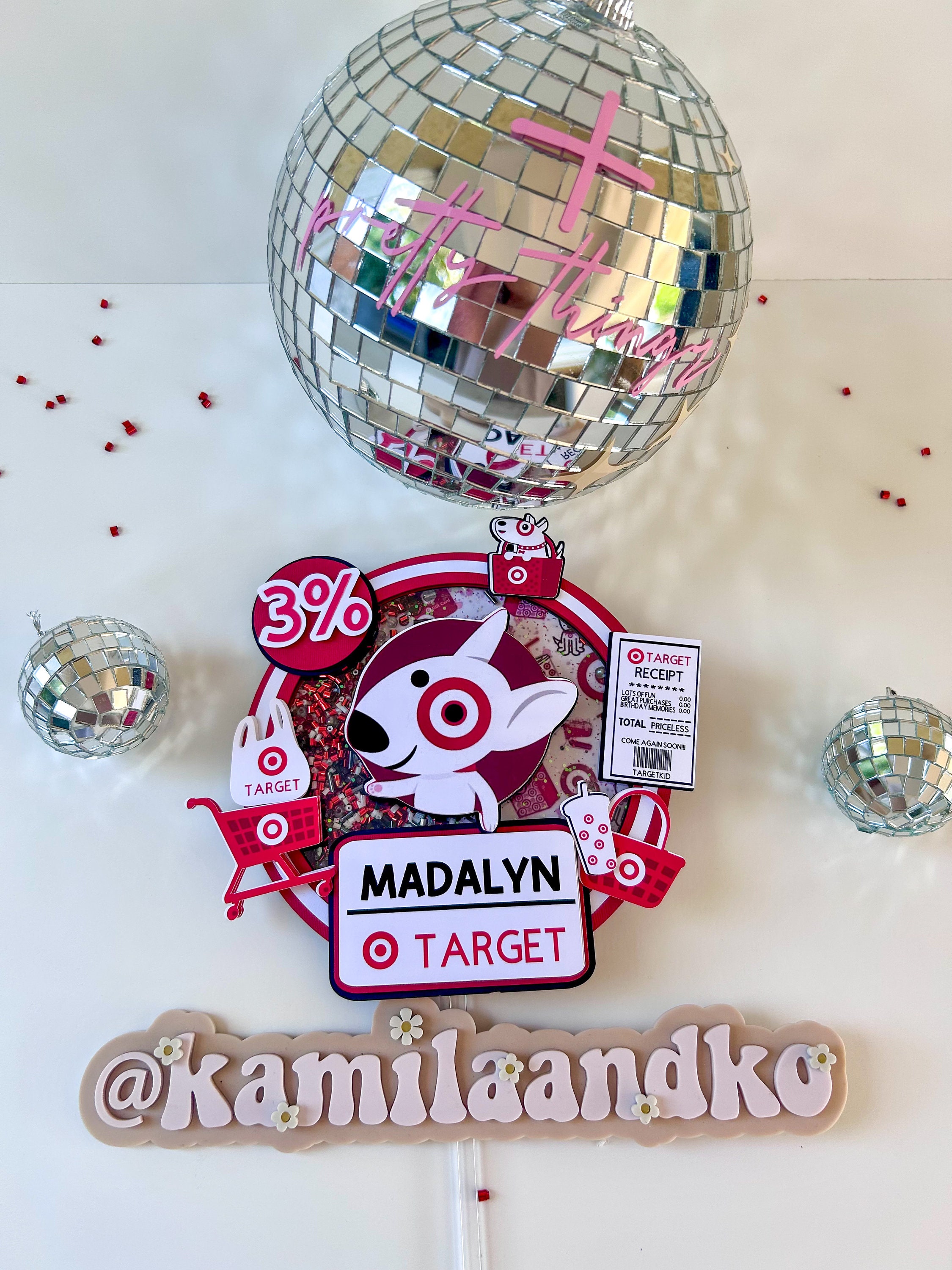 Target Inspired Shaker Cake Topper /cake Topper /target Theme Etsy