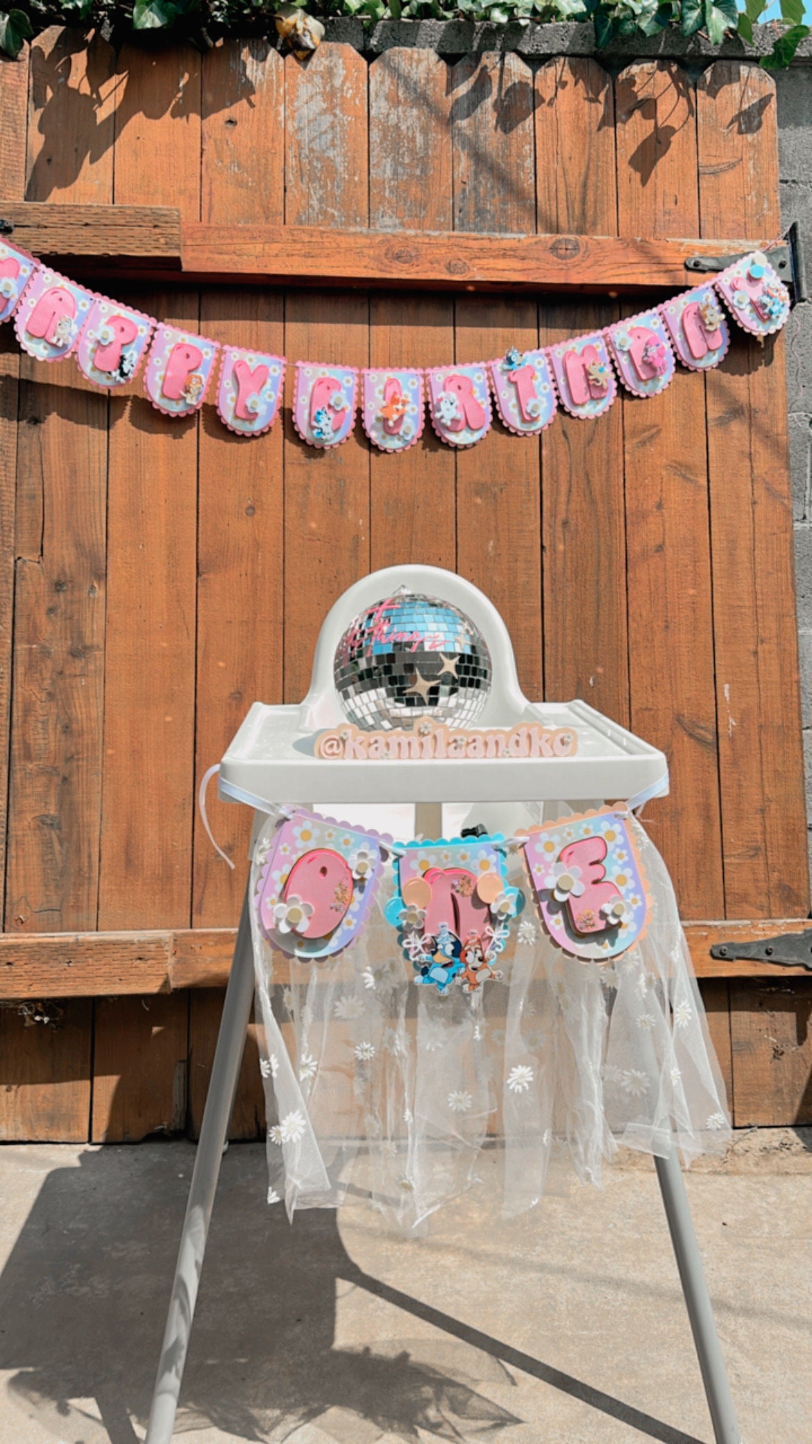 Bluey Highchair + HBD Banner