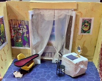 Matisse “ Interior With A Violin Case”  roombox  model, an artistic rendering.