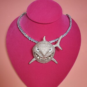 Iced out shark necklace Clearance