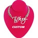 Personalized Monogram Script Font Name Necklace,Custom Cursive Letters Nameplate Choker Cuban Chain,Personalized Name Jewelry,Gift for Her 
