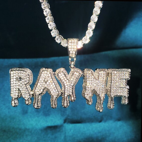 Drippy Letters Custom Necklace Personalized Name Pendant Chain