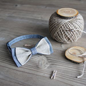 Bow Tie,Wedding Bow Tie,Best Men Gift,Groomsmen Bow Tie,Bowtie, Wedding Accessories,Rustic Wedding,Best Man Gift, Grey Denim,Rustic Linen
