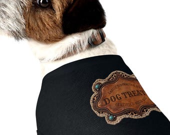 Personalized Dog Shirt, Custom Western Dog Tank Top, Cowboy Pet Clothes with Printed Badge