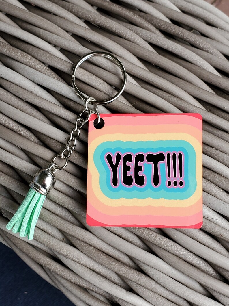Yeet Tassel Keychain VSCO Girl Zipper Pull Key chain key Etsy