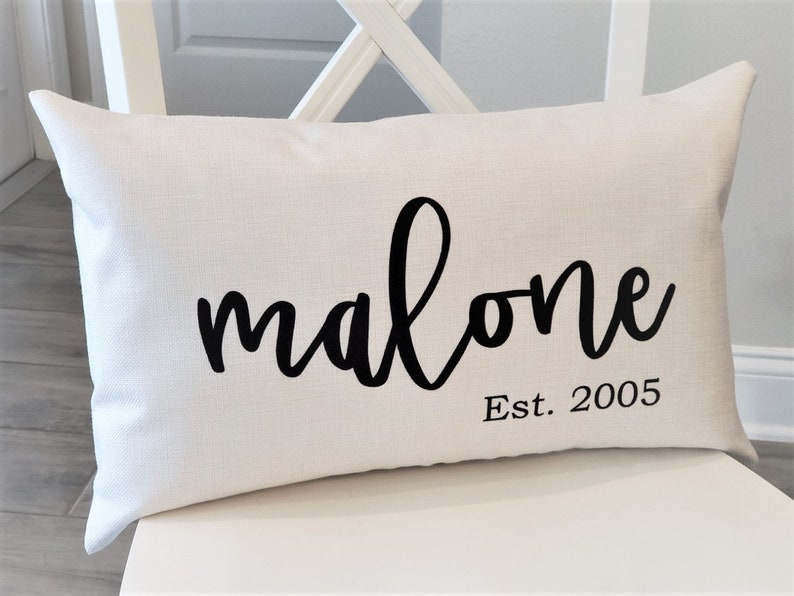 Personalized Last Name Est. Lumbar Pillow Modern Farmhouse Etsy
