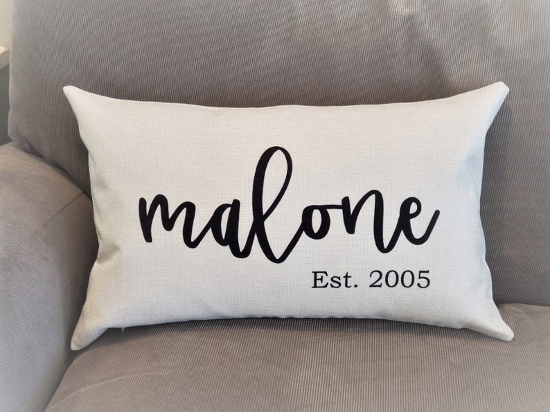 Personalized Last Name Est. Lumbar Pillow Modern Farmhouse Etsy