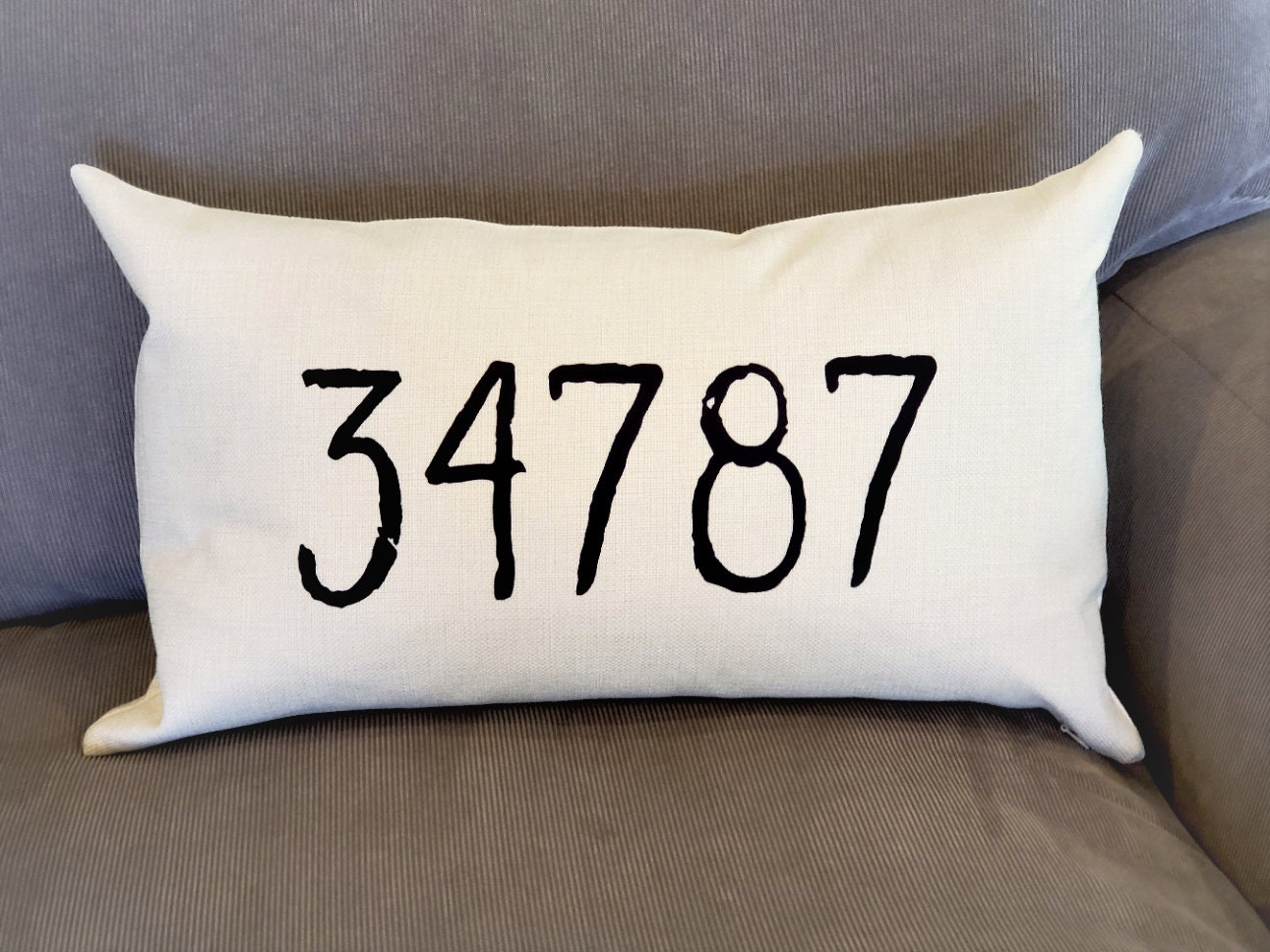 12x20 Pillow Cover Zip Code Pillow Cover Personalized Etsy