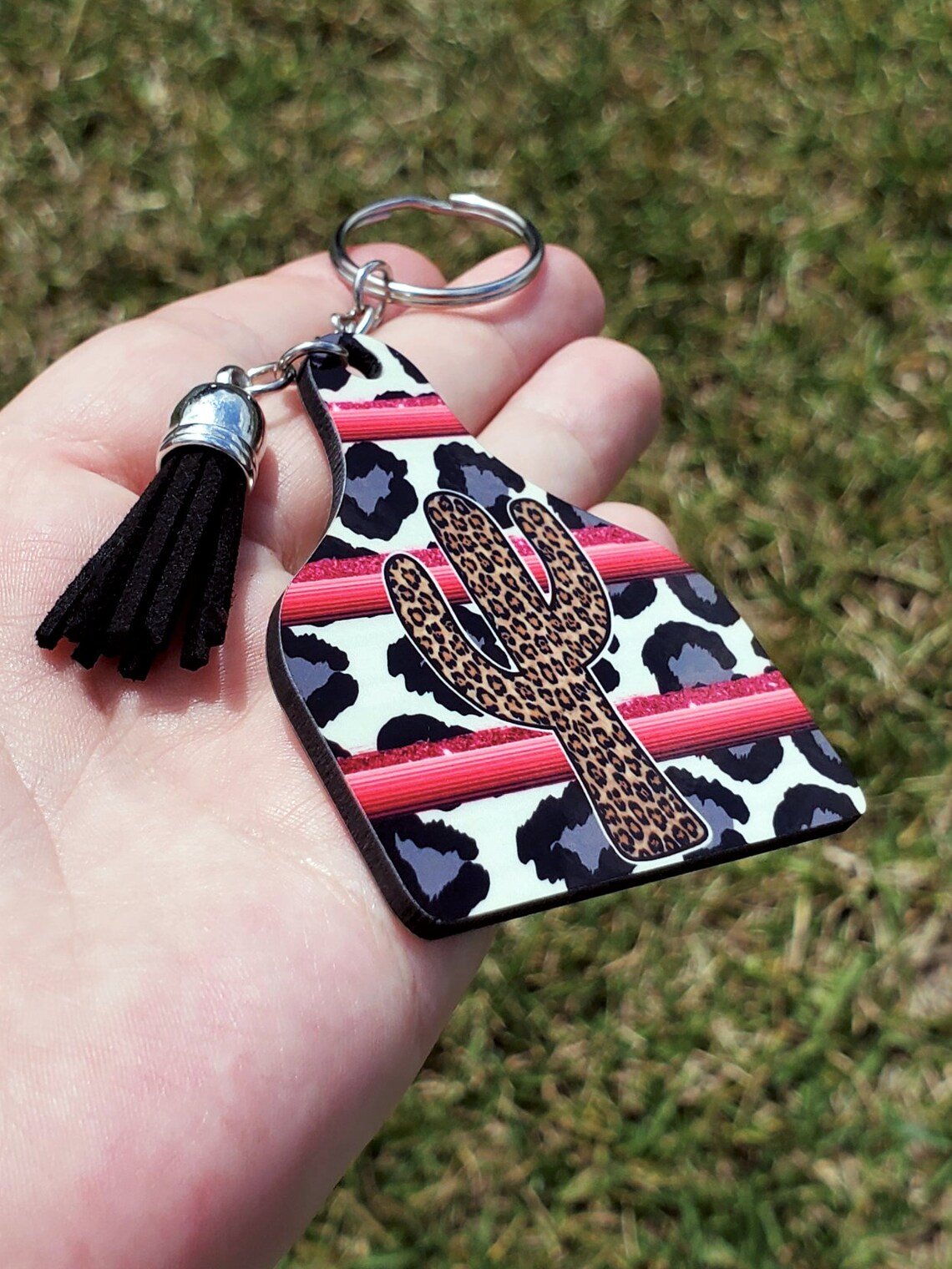 Cattle Livestock Keychain Leopard Cactus Keychain Cow Ear Etsy