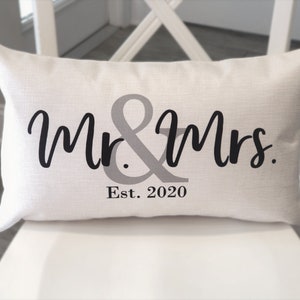 Mr & Mrs Pillow Cover, Engagement Gift,  Wedding Gift, Modern Farmhouse, Mr and Mr, Mrs and Mrs, Personalized Gift,  Linen, Farmhouse Pillow