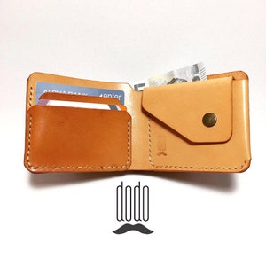 Cartera clásica de cuero plegable: ¡mantenga sus artículos esenciales organizados con estilo! Cartera de cuero hecha a mano con bolsillo para monedas. Elegante y funcional