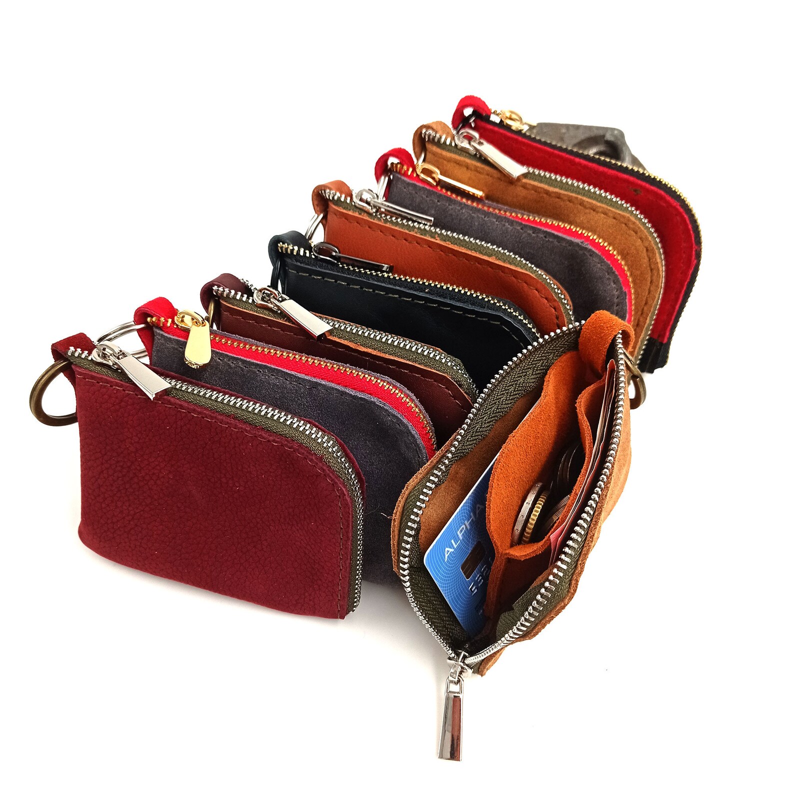 KUKU Zippered Credit Card Holder Key Ring Coin Purse Soft Etsy