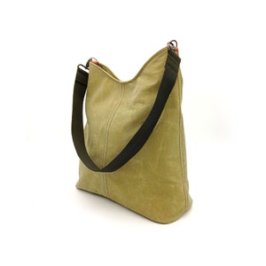 PAROS / Toile cirée avec intérieur en coton, sac quotidien, sac de tous les jours, sac imperméable, fourre-tout simple, sac adapté, sac hobo, grand sac hobo.