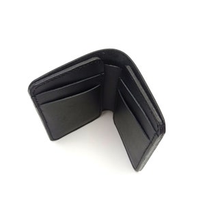 Cartera negra plegable Dodo's / Nueva York / Cartera clásica plegable. Cartera fina de cuero. Cartera minimalista de cuero. Cartera unisex.