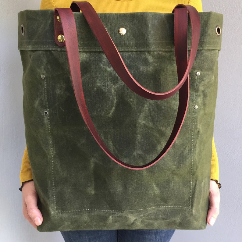 Waxed Canvas Bag Army Waxed Laptop Bag Diaper Bag Work Etsy
