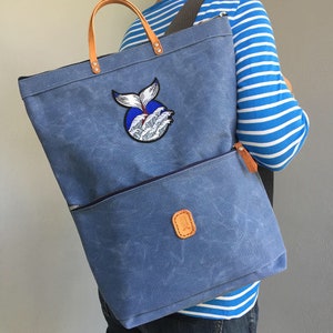 Sac à dos en toile cirée - Sac à dos, sac étanche, sac pour ordinateur portable, sac à dos à langer, sac de travail, sac d'école, sac multi-poches, complet, sac cabas