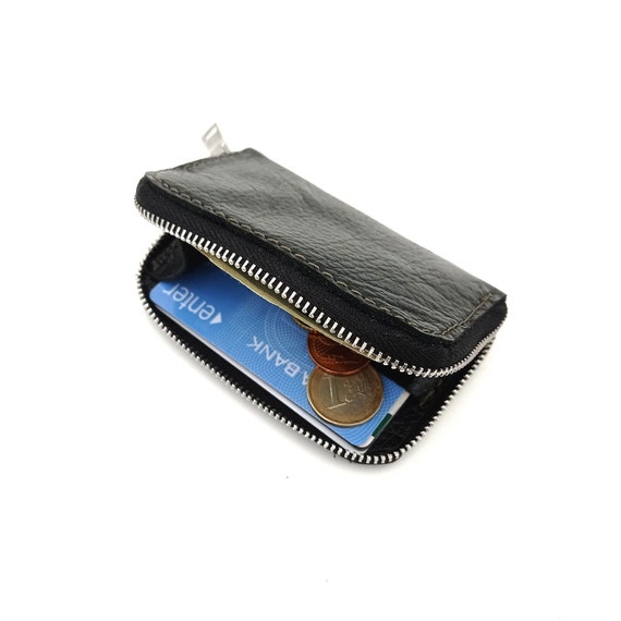 FUFU Zippered Credit Card Holder Key Ring Coin Purse Soft 