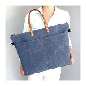 Dodo's weekender waxed canvas tote bag - Laptop Bag, Diaper Bag, Work Bag, School Bag, waxed simply tote, Large bag, XL bag