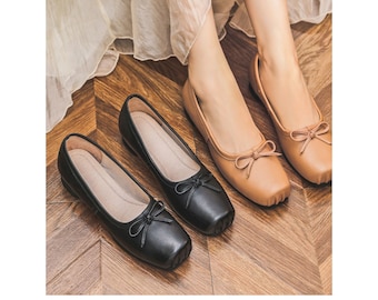 Handmade Leather Slip-ons Shoes for Women,Ballet Style Shoes,Fashion Shoes,Gift for Her