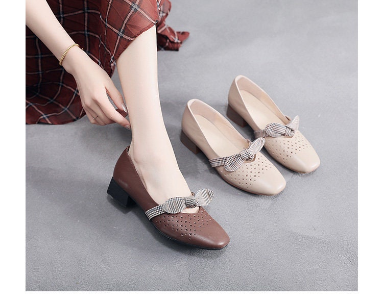 Handmade Vintage Mary Jane Women's Flat Shoes Bow Knot Etsy UK