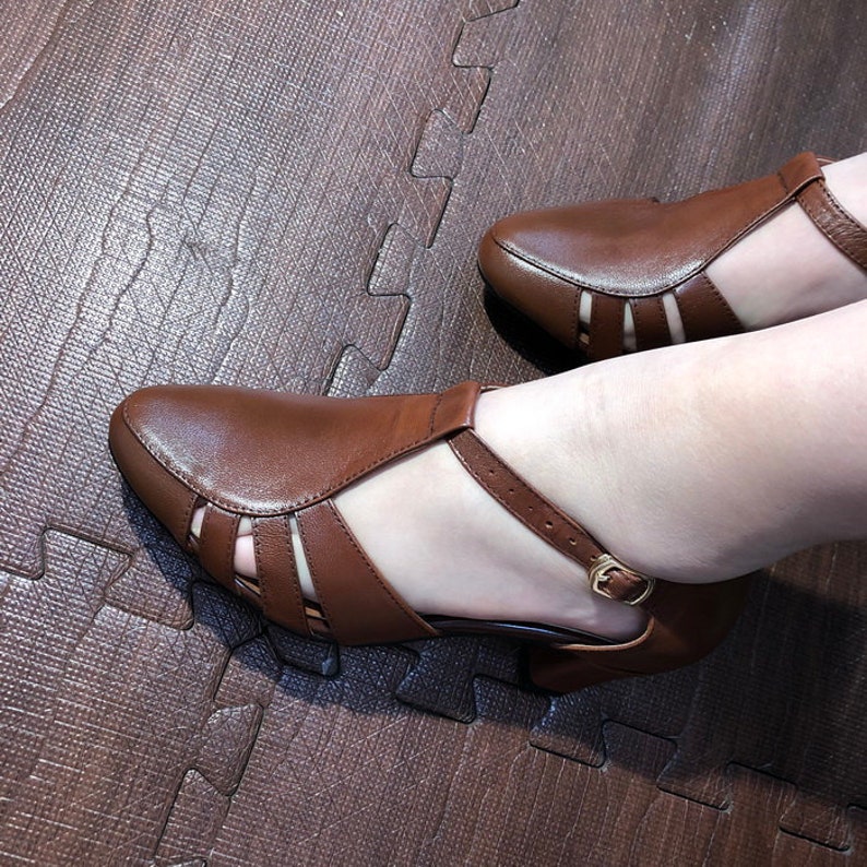 Vintage Sandals | Wedges, Espadrilles – 30s, 40s, 50s, 60s, 70s     Handmade Women Leather Sandals Shoes with HeelsWomen Heel Sandals  AT vintagedancer.com