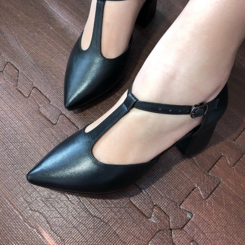Custom Handmade Shoes Women Fashion Black Leather Shoes With Etsy