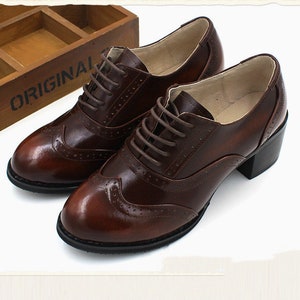 Black shoes Heeled Oxfords FREE customization!!! Oxford Heels Chic Shoes Morgan Womens Oxfords Oxford Pumps